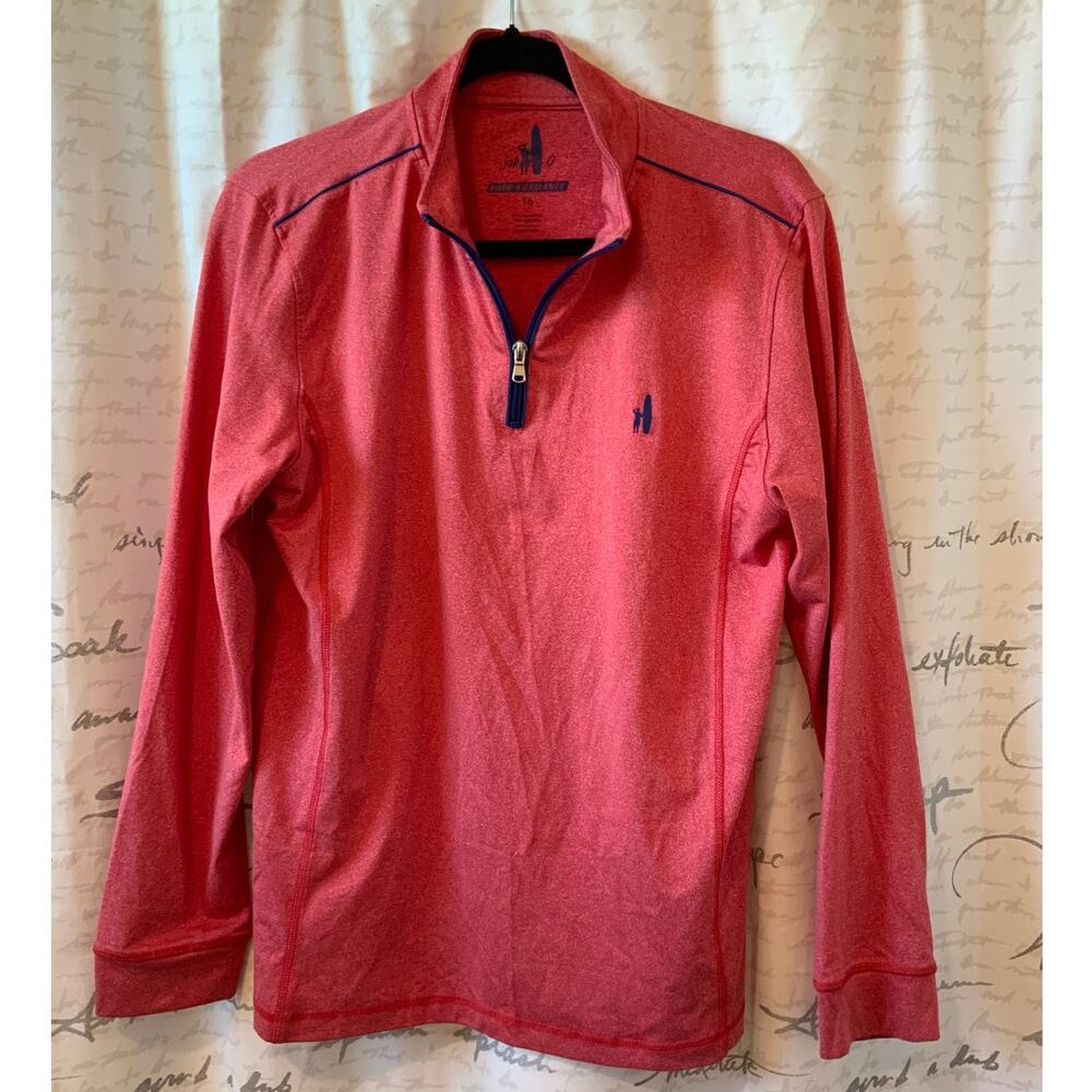 Johnny-O Boys' 16 Red Quarter-Zip Performance Pullover